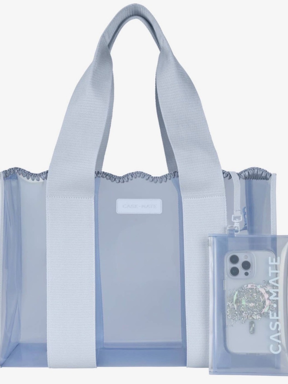case-mate Light Blue Clear Tote Bag with Wide Straps
